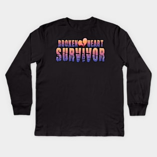 Broken Heart Survivor Peach Kids Long Sleeve T-Shirt